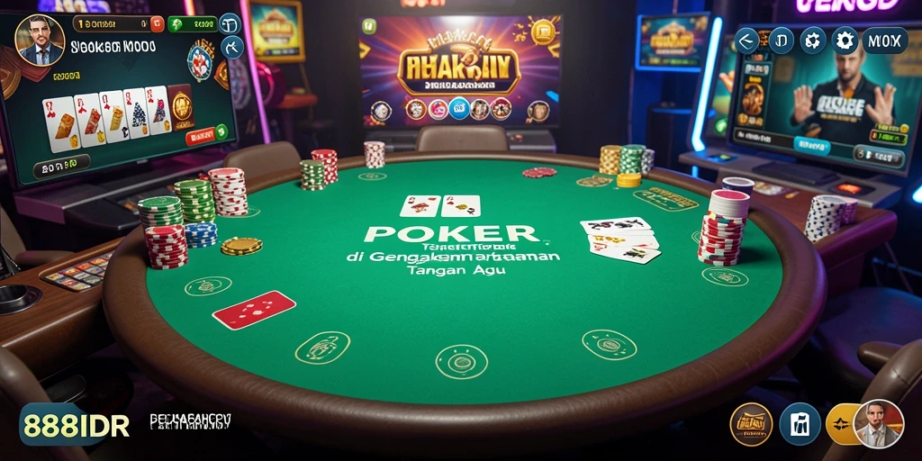 Screenshot gameplay menarik dari 888IDR menampilkan suasana permainan poker.