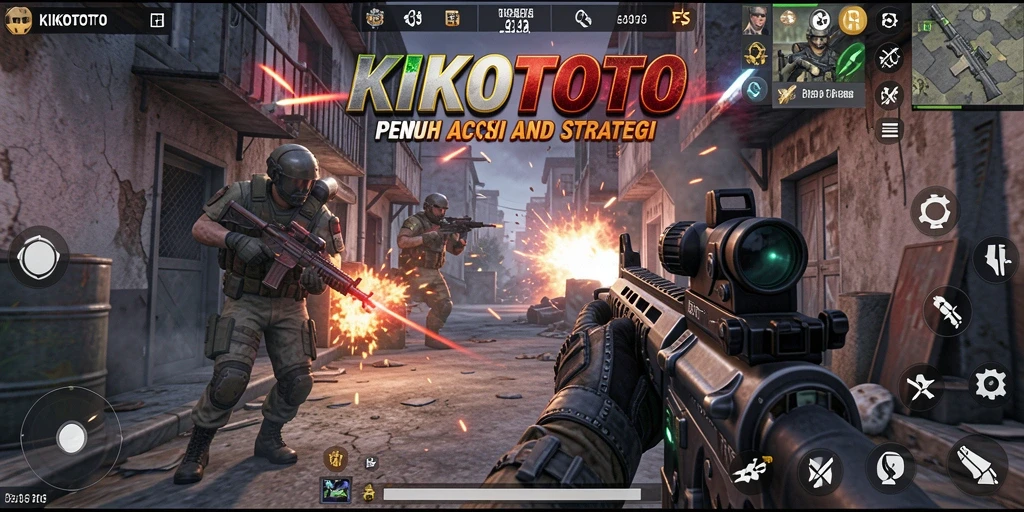 Gameplay mendebarkan KIKOTOTO dalam aksi tembak-menembak.