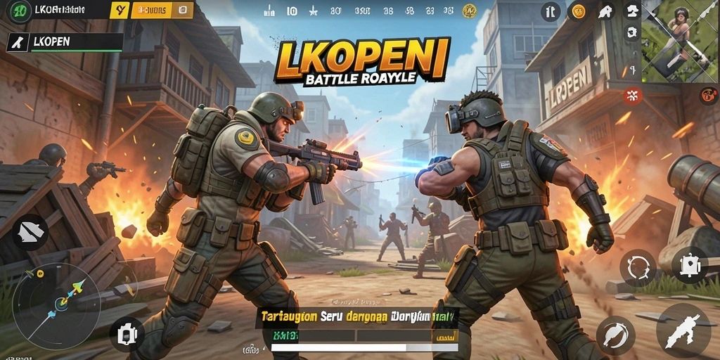 Tampilan intens dari gameplay LKOPEN dalam pertempuran Battle Royale.