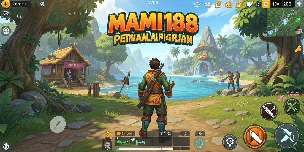 Screenshot gameplay MAMI188 yang menunjukkan eksplorasi dunia terbuka.