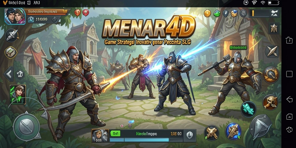 Tangkapan layar MENARA4D menunjukkan aksi pertempuran yang mendebarkan dalam genre SLG.
