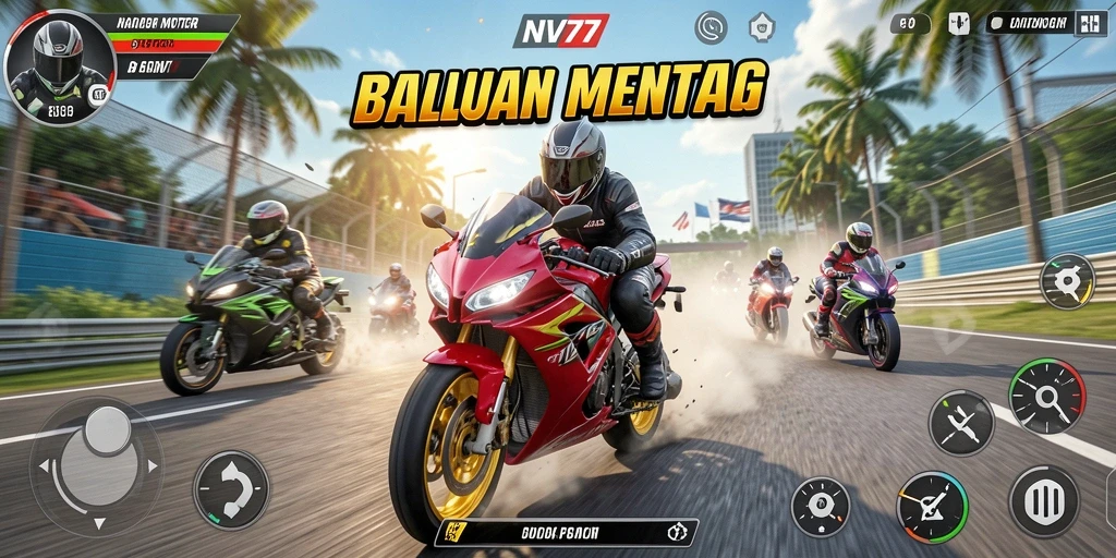 Tampilan kejutan balapan motor NV77 yang mendebarkan.