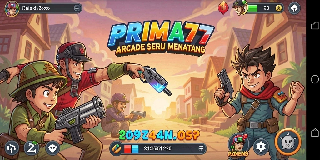 Tangkapan layar gameplay PRIMA77 menampilkan aksi seru dalam game Arcade.