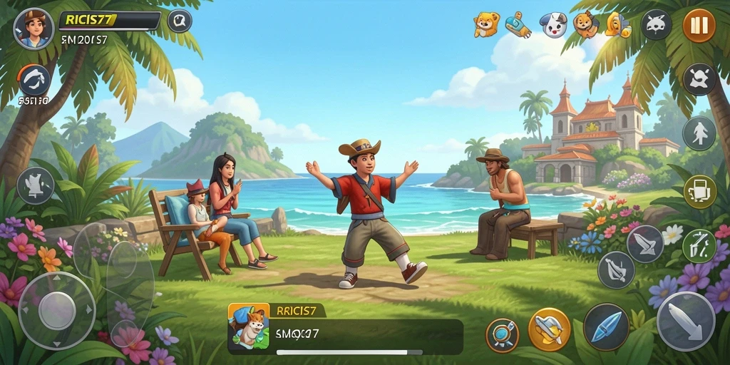 Tangkapan layar utama RICIS77 yang menunjukkan gameplay santai dan seru.