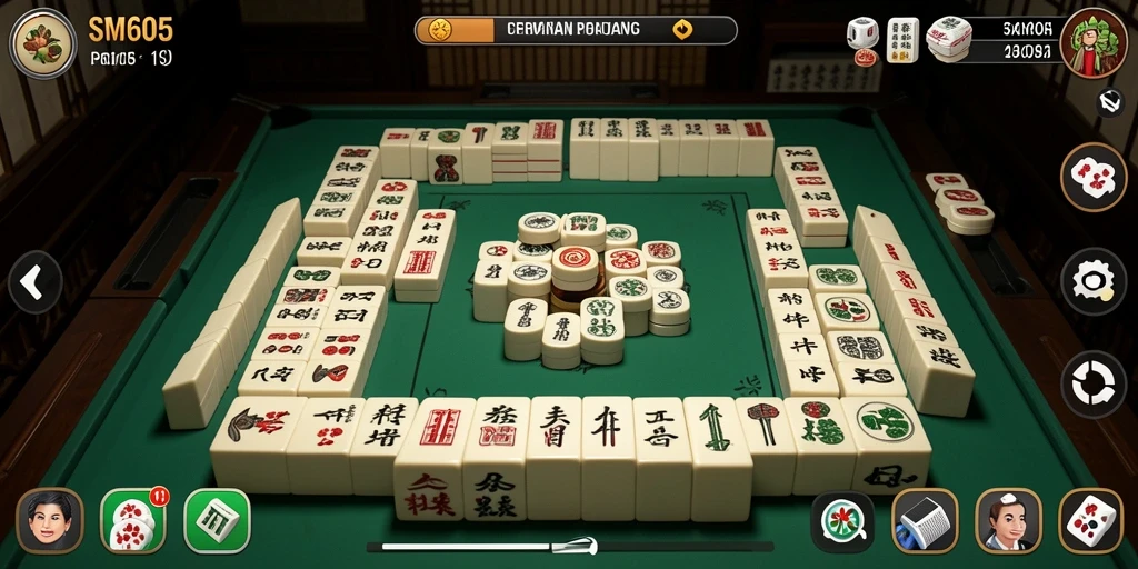 Tangkapan layar gameplay Mahjong yang menakjubkan dari SM605.