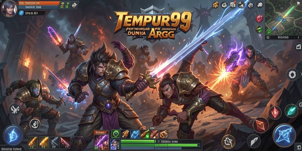 Tampilan gameplay epik dari TEMPUR99 dalam pertarungan ARPG.